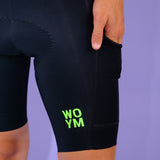 Men's WOYM Cargo Bib Shorts - Jet Black