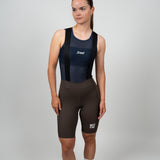 Women's WOYM Cargo Bib Shorts - Smoked Clay