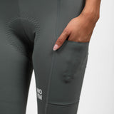 Women's WOYM Cargo Bib Shorts - Pewter