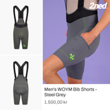 Men's WOYM Cargo Bib Shorts - Steel Grey